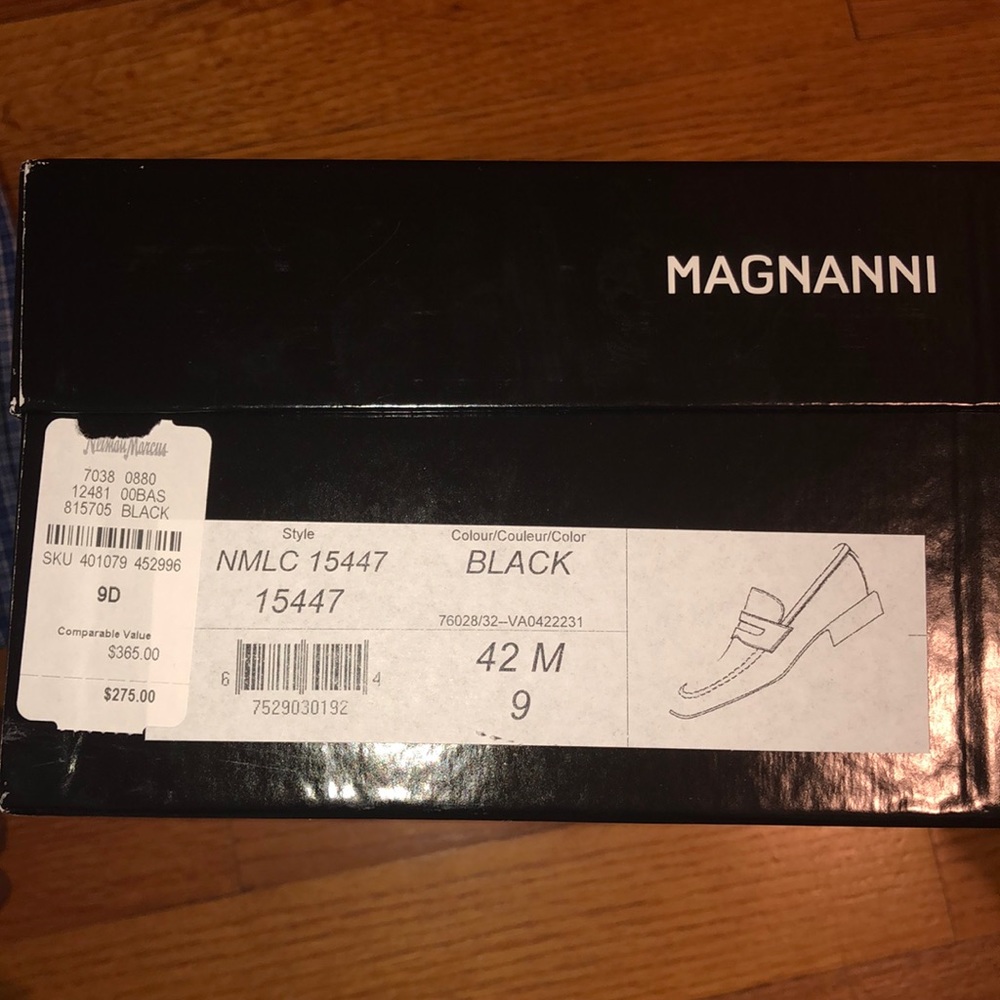 Neumann Marcus Black Magnanni Loafers